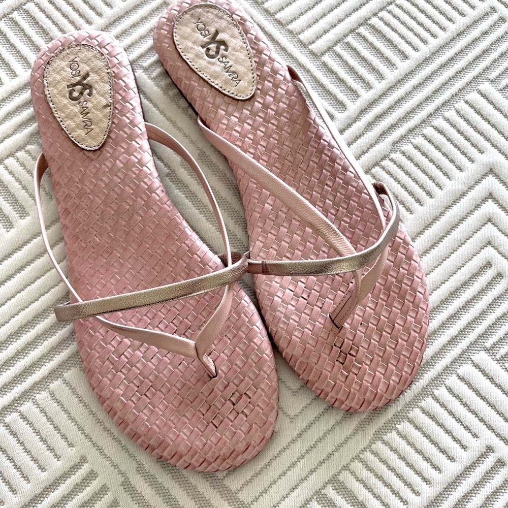 Yosi Samra Pink Woven Women's Sandals size 9